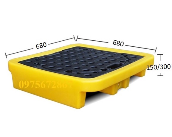 Thông số kỹ thuật Pallet chống tràn loại cho 1 thùng phuy BlueSP-1D