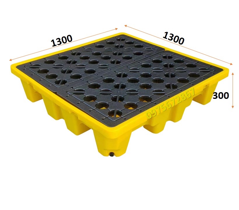 Pallet chống tràn dầu cho 4 phuy