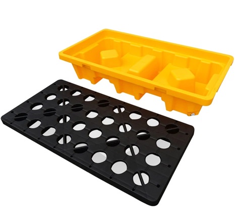 Pallet chống tràn 2 thùng phuy BlueSP-2D