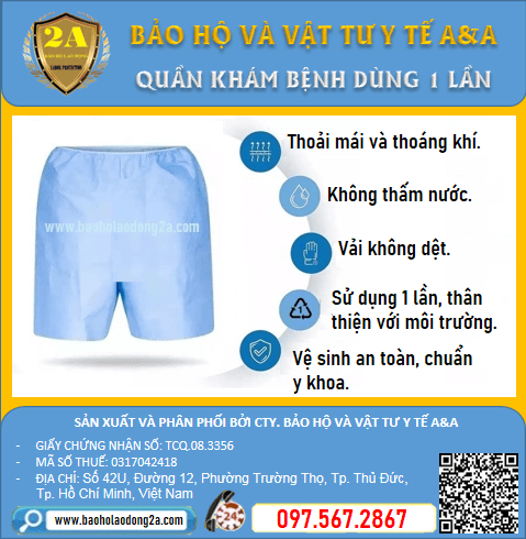 Quần ngắn nội soi siêu âm dùng 1 lần